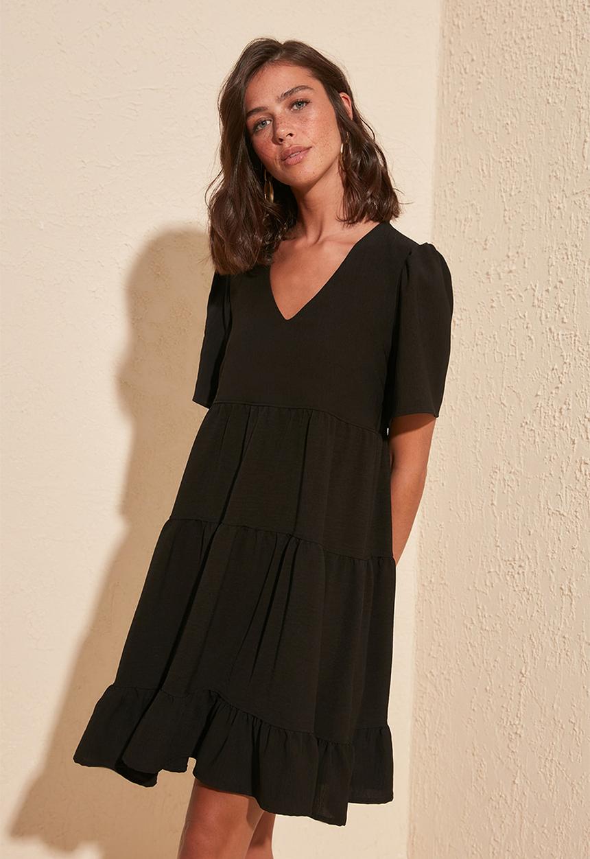 Trendyol - Siyah wide cut dress - black