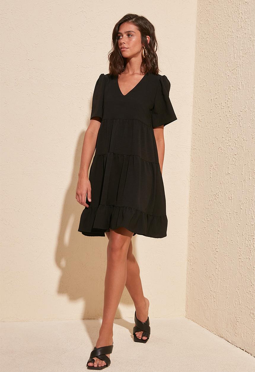 Trendyol - Siyah wide cut dress - black
