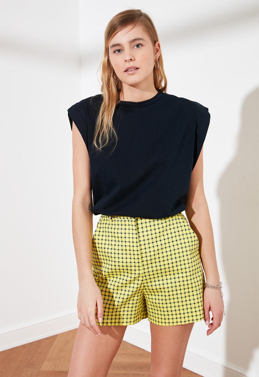 Trendyol - Sleeveless basic knitted T-shirt - navy