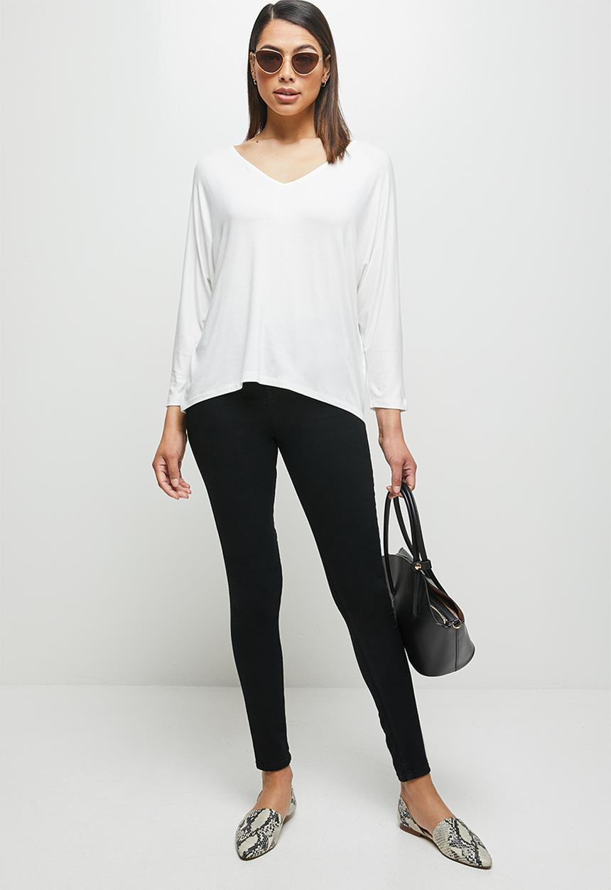 edit - Conscious v-neck dolman boxy tee - milk