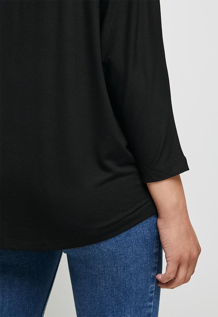 edit - Conscious v-neck dolman boxy tee - black