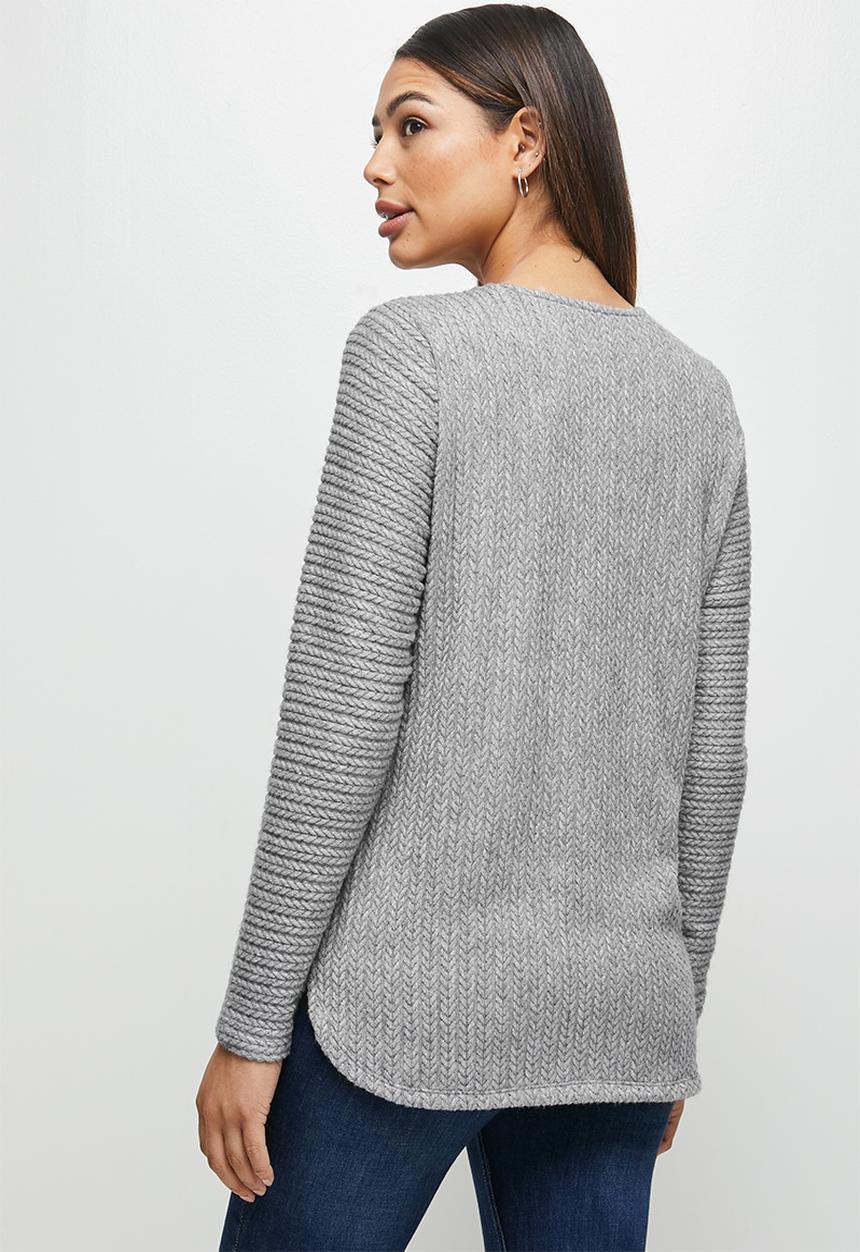 edit - Braided longline tee - grey
