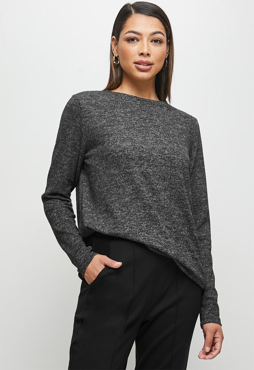 edit - Braided longline tee - charcoal