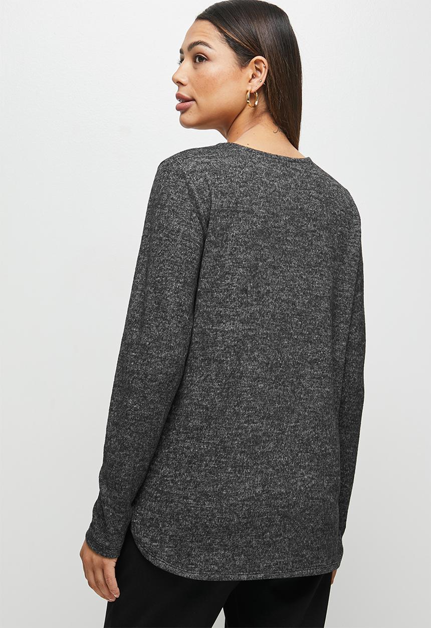 edit - Braided longline tee - charcoal