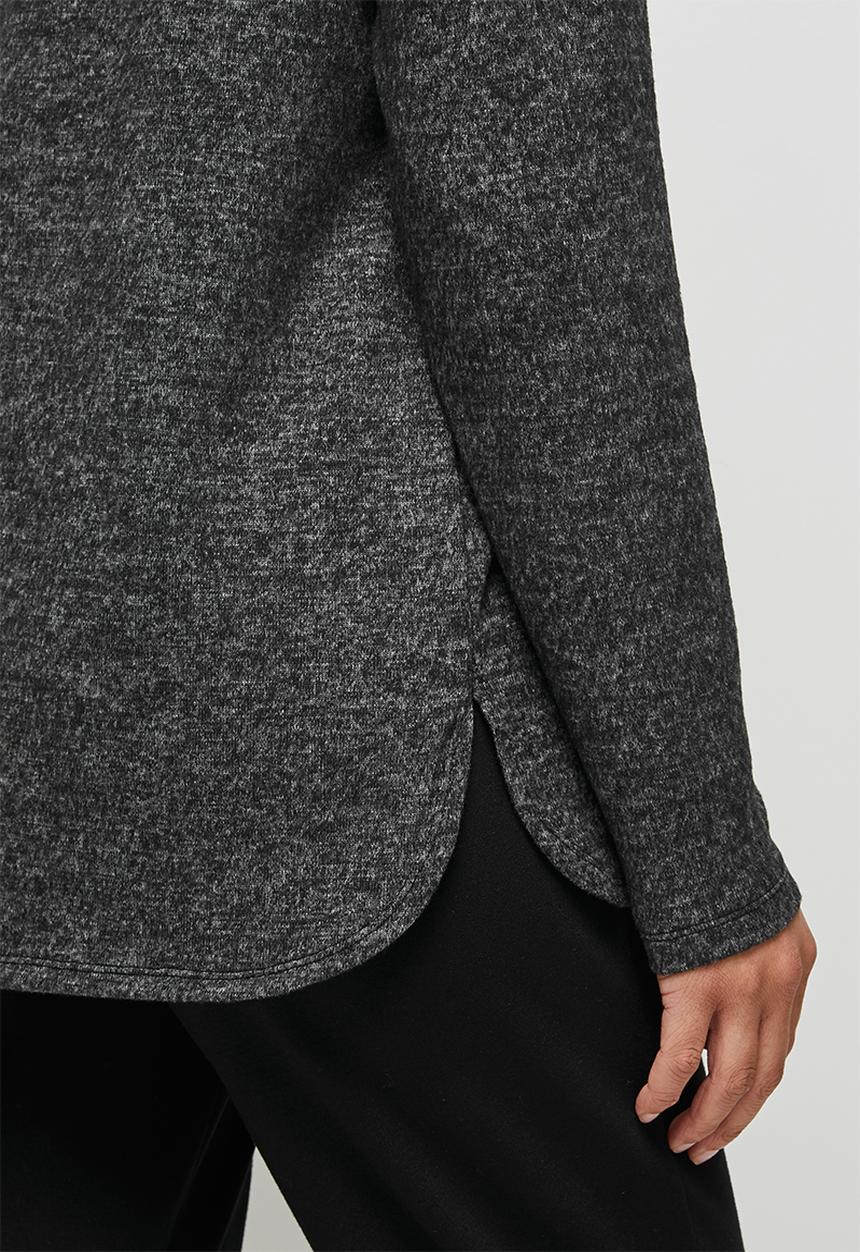 edit - Braided longline tee - charcoal