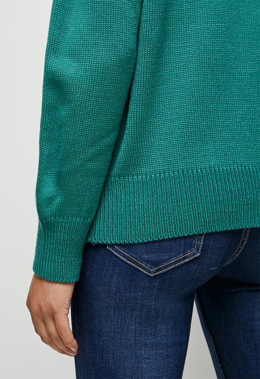 edit - Cabled raglan slouchy jumper - sea green