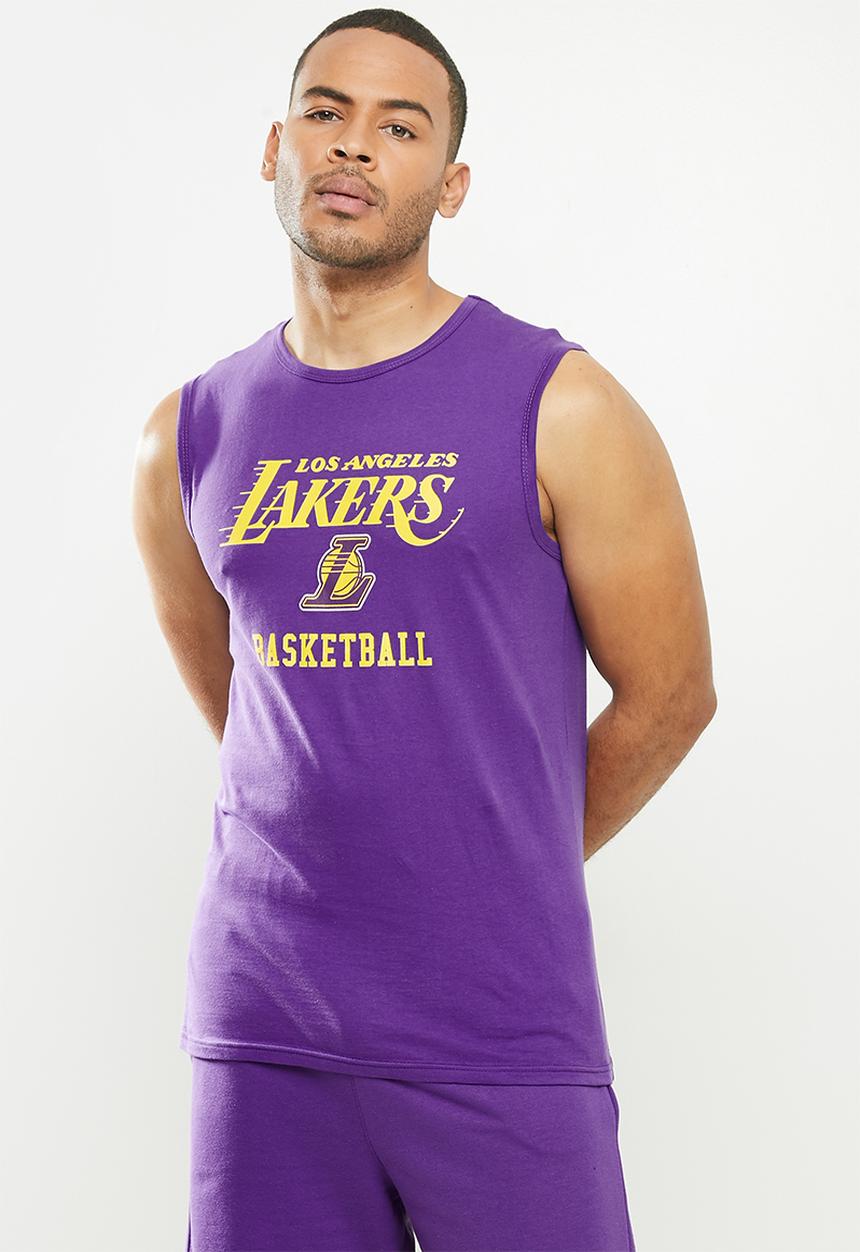 NBA - Lakers purple retro vest (straight hem)  - cotton single jersey - purple