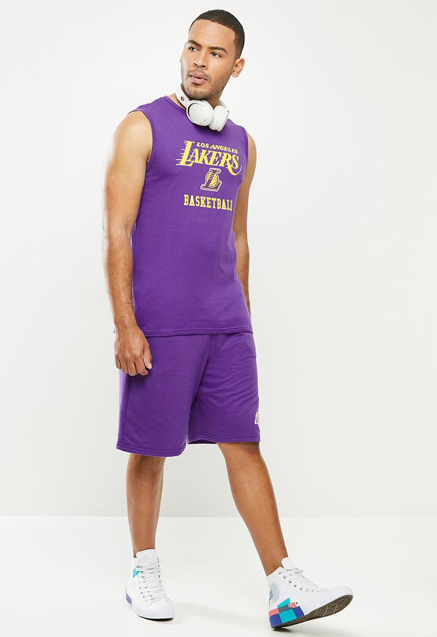 NBA - Lakers purple retro vest (straight hem)  - cotton single jersey - purple