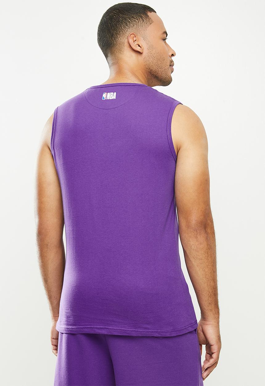NBA - Lakers purple retro vest (straight hem)  - cotton single jersey - purple