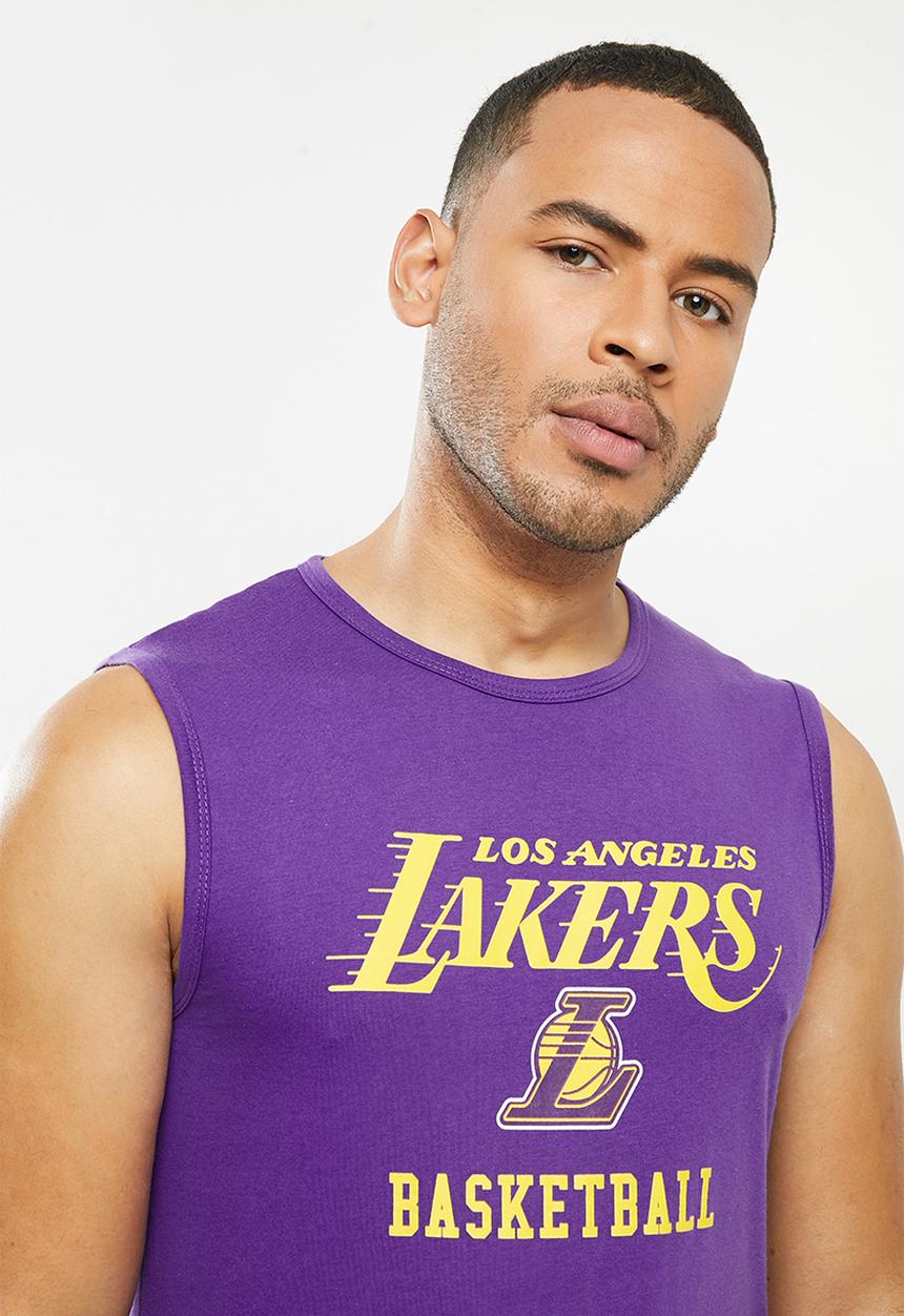 NBA - Lakers purple retro vest (straight hem)  - cotton single jersey - purple