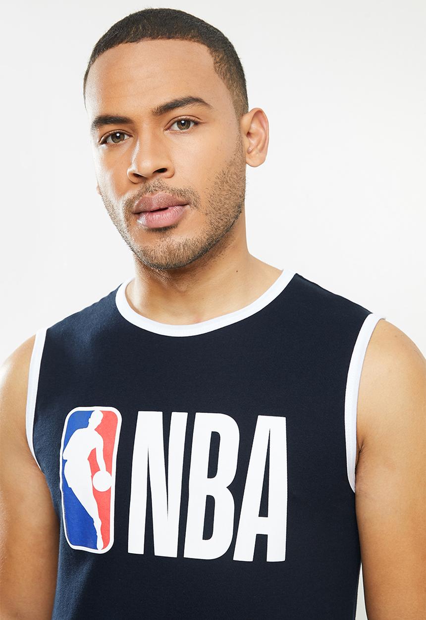 NBA - NBA sleeveless T-shirt (straight hem)  - cotton single jersey - navy