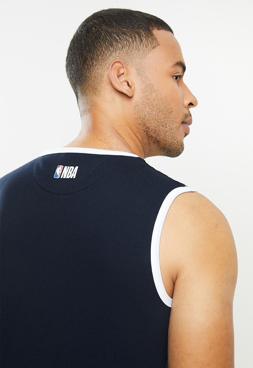 NBA - NBA sleeveless T-shirt (straight hem)  - cotton single jersey - navy