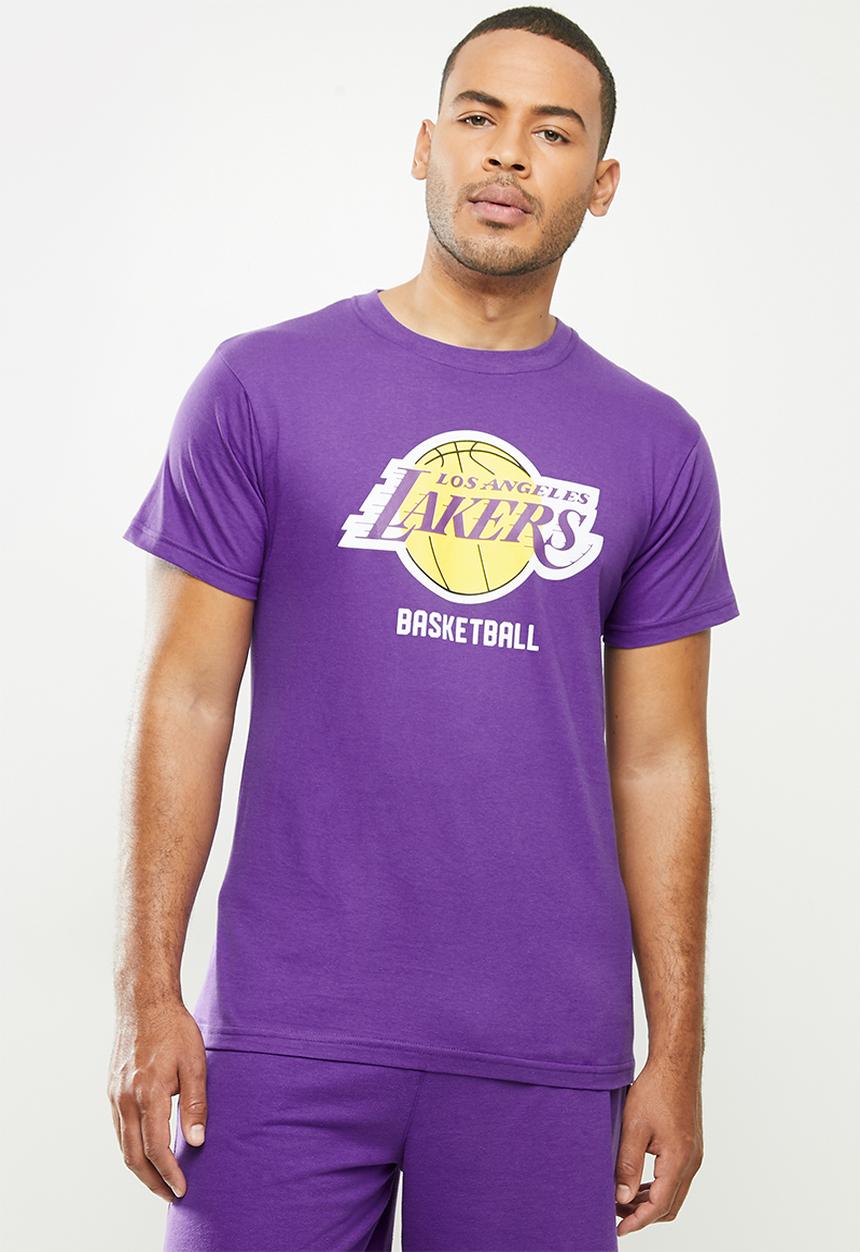 NBA - Lakers icon logo straight hem printed T-shirt - purple