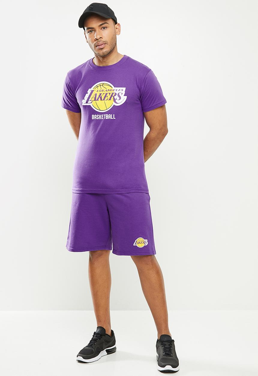 NBA - Lakers icon logo straight hem printed T-shirt - purple
