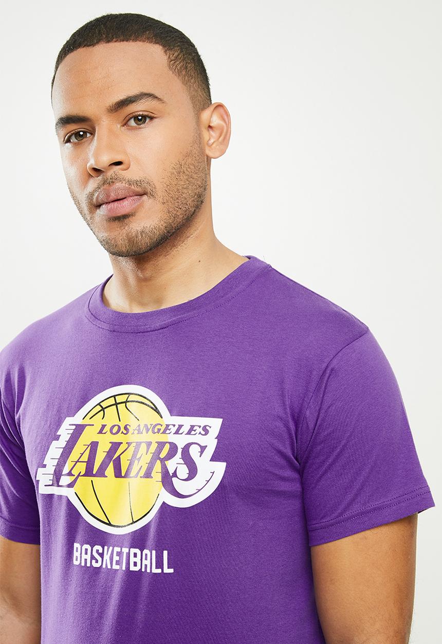 NBA - Lakers icon logo straight hem printed T-shirt - purple