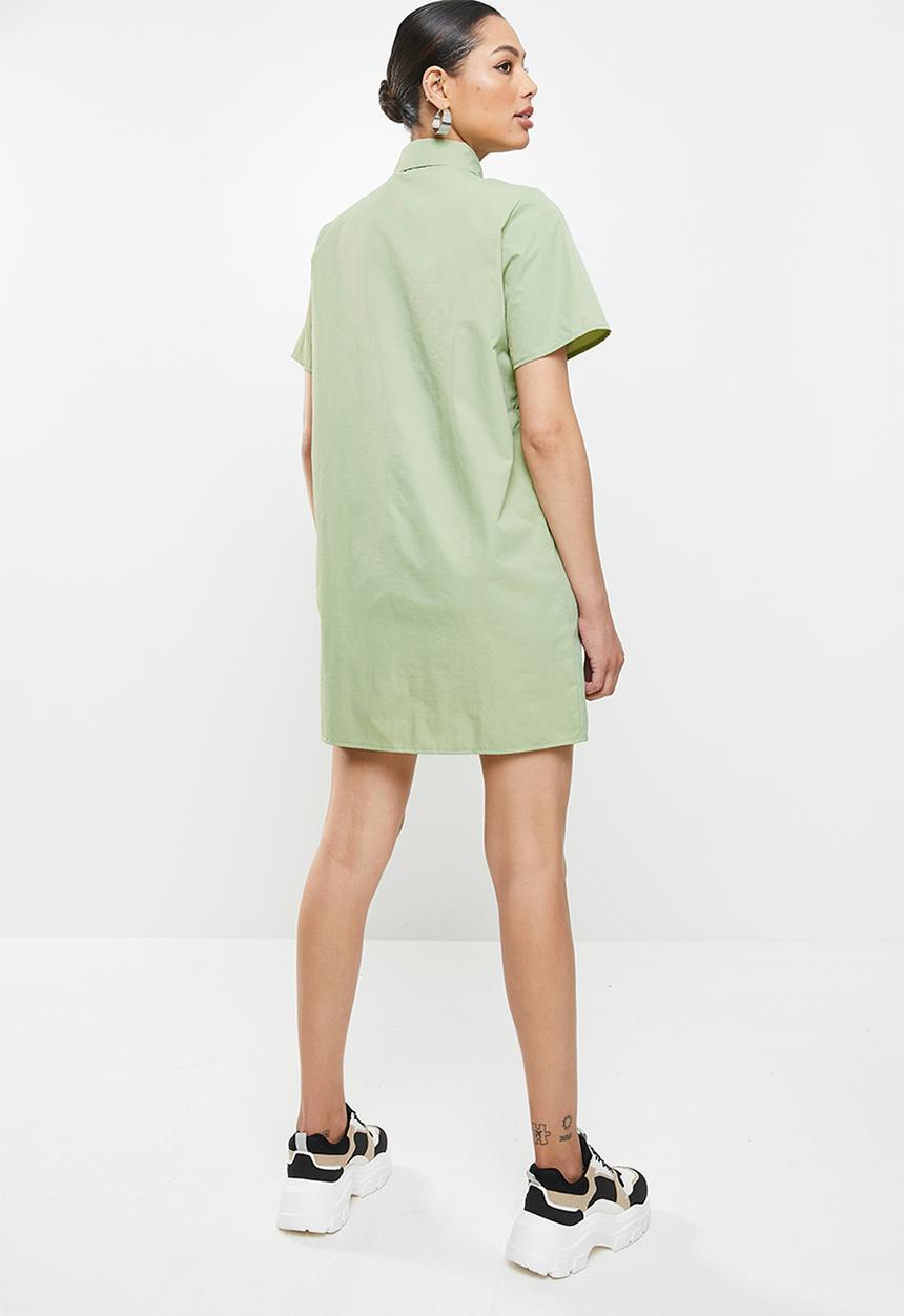 Missguided - Badge oversized shirt dress short sleeve nylon - mint