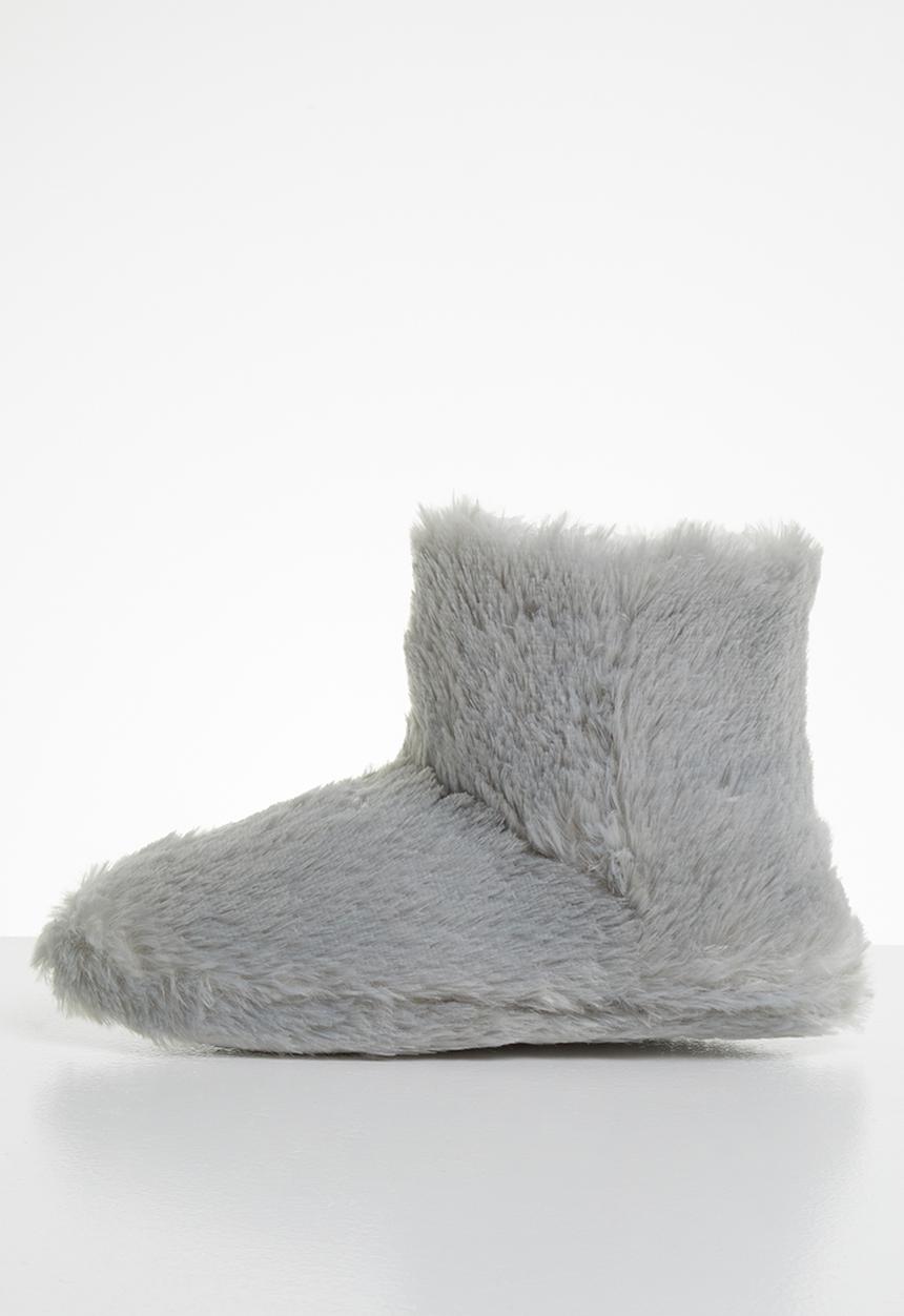Jada - Fluffy slipper boot - grey