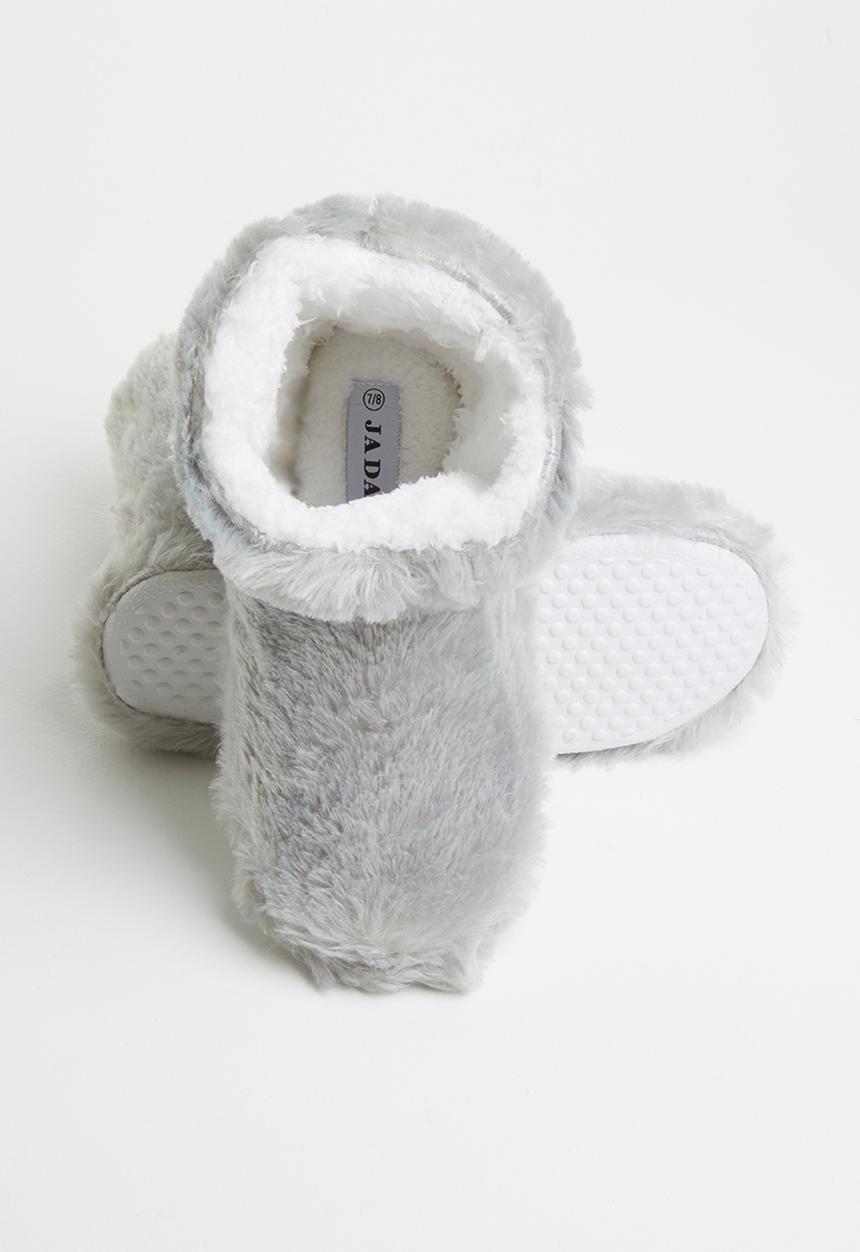 Jada - Fluffy slipper boot - grey