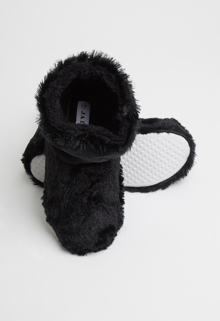 Jada - Fluffy slipper boot - black