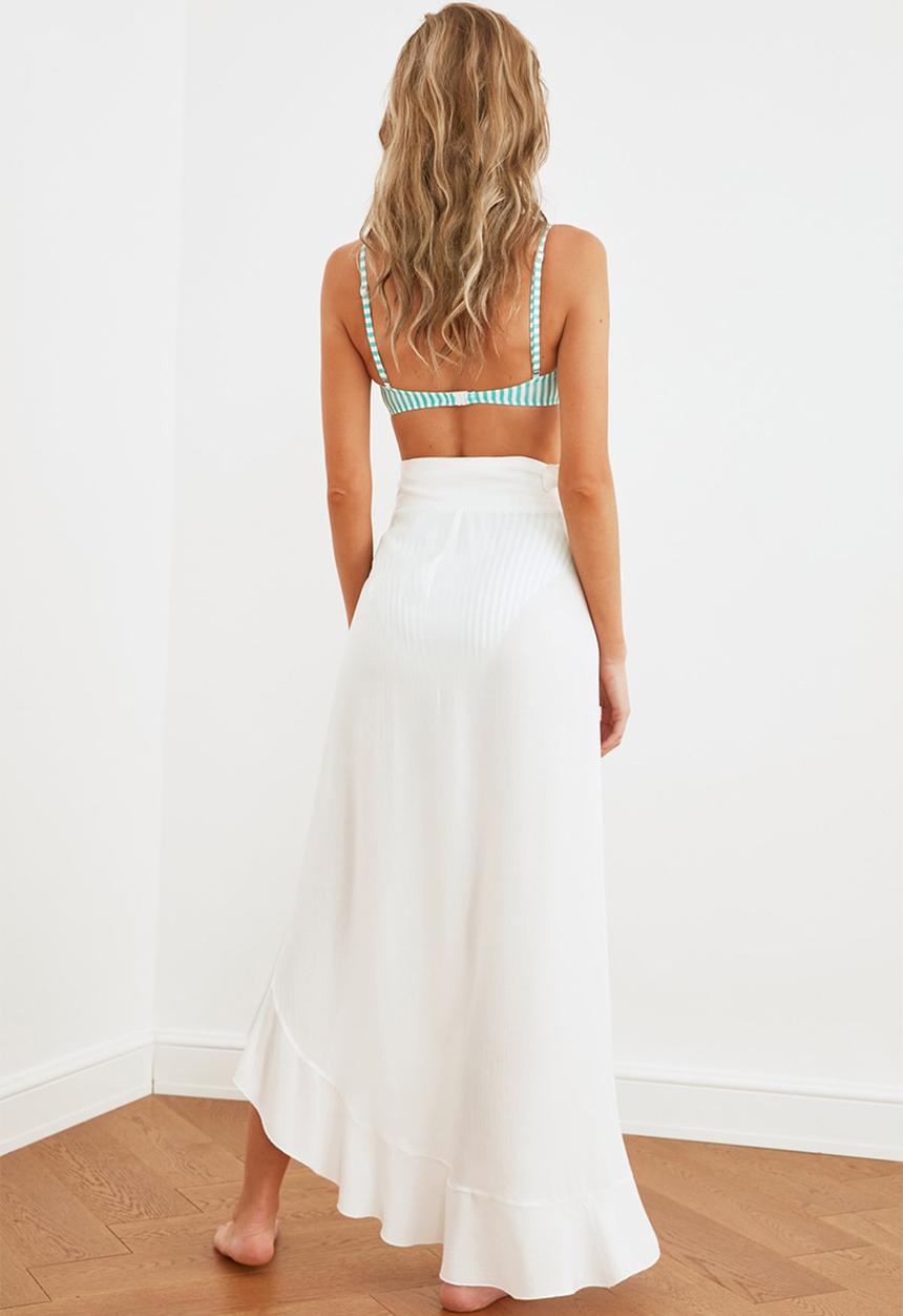 Trendyol - Ecru flywheel detailed skirt - white