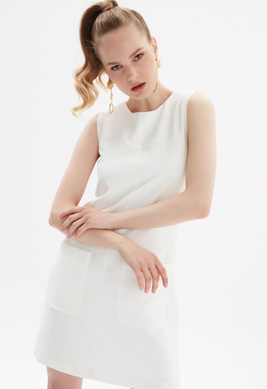 Trendyol - Ekru basic dress - ecru