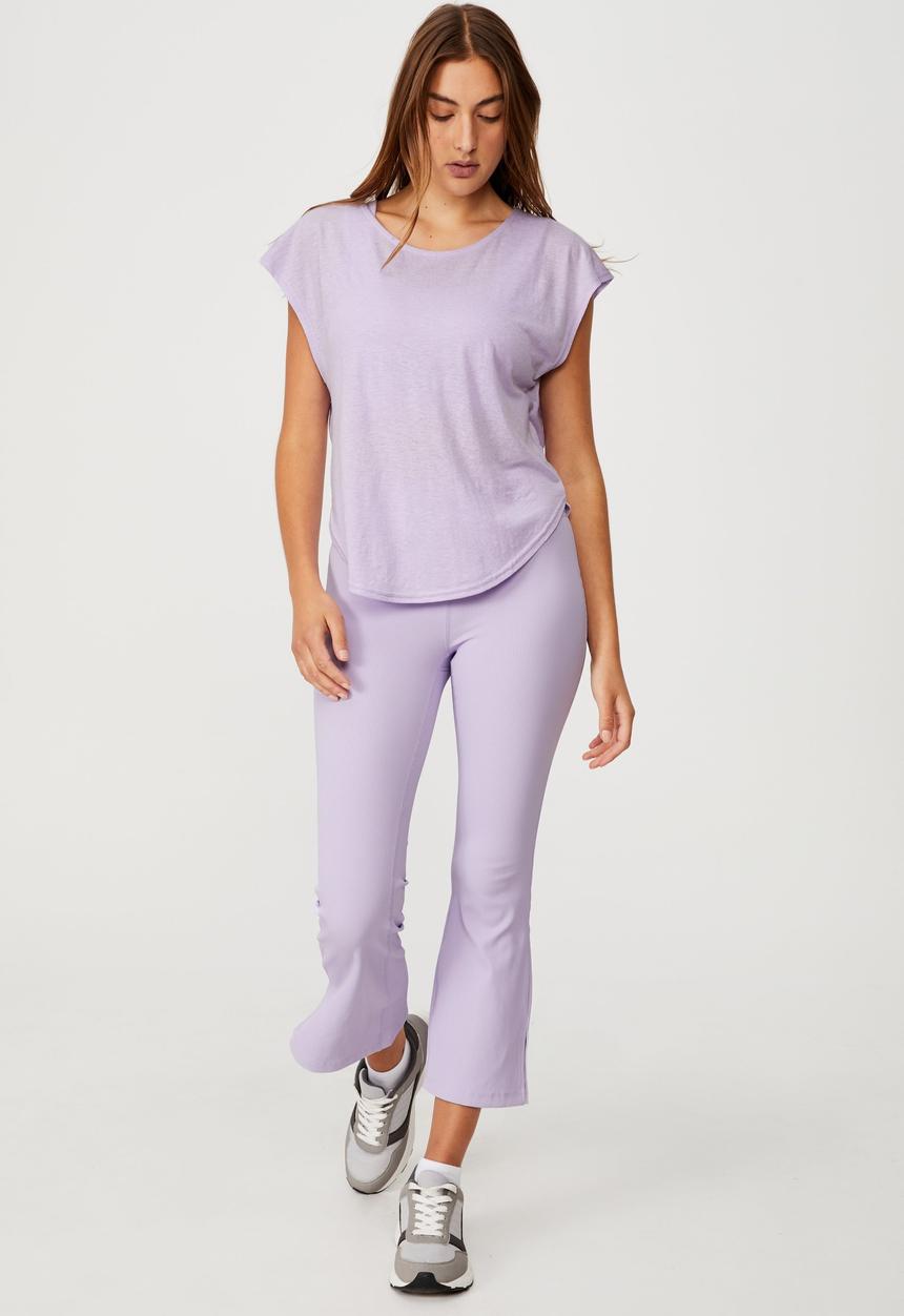 Cotton On - Active scoop hem tshirt - lilac dream