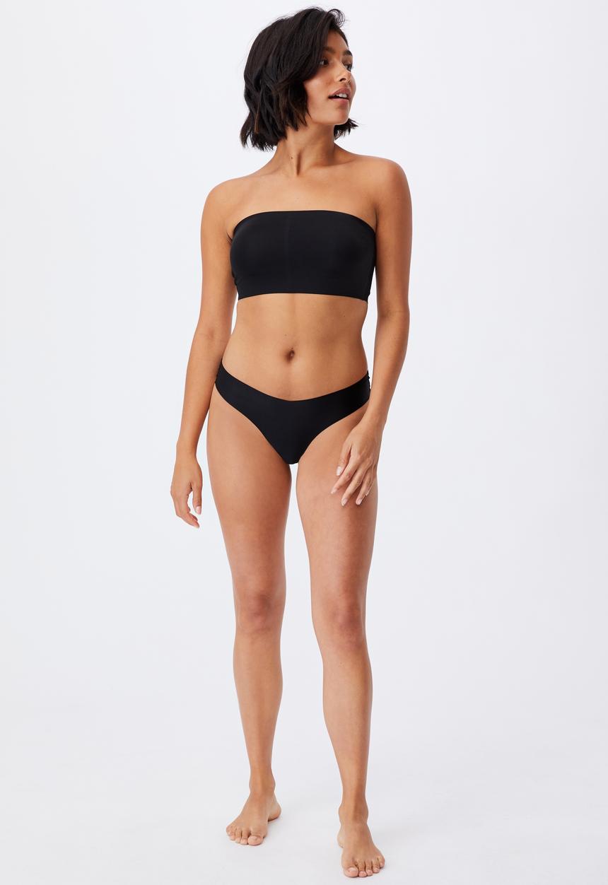 Cotton On - Invisible bonded bandeau - black