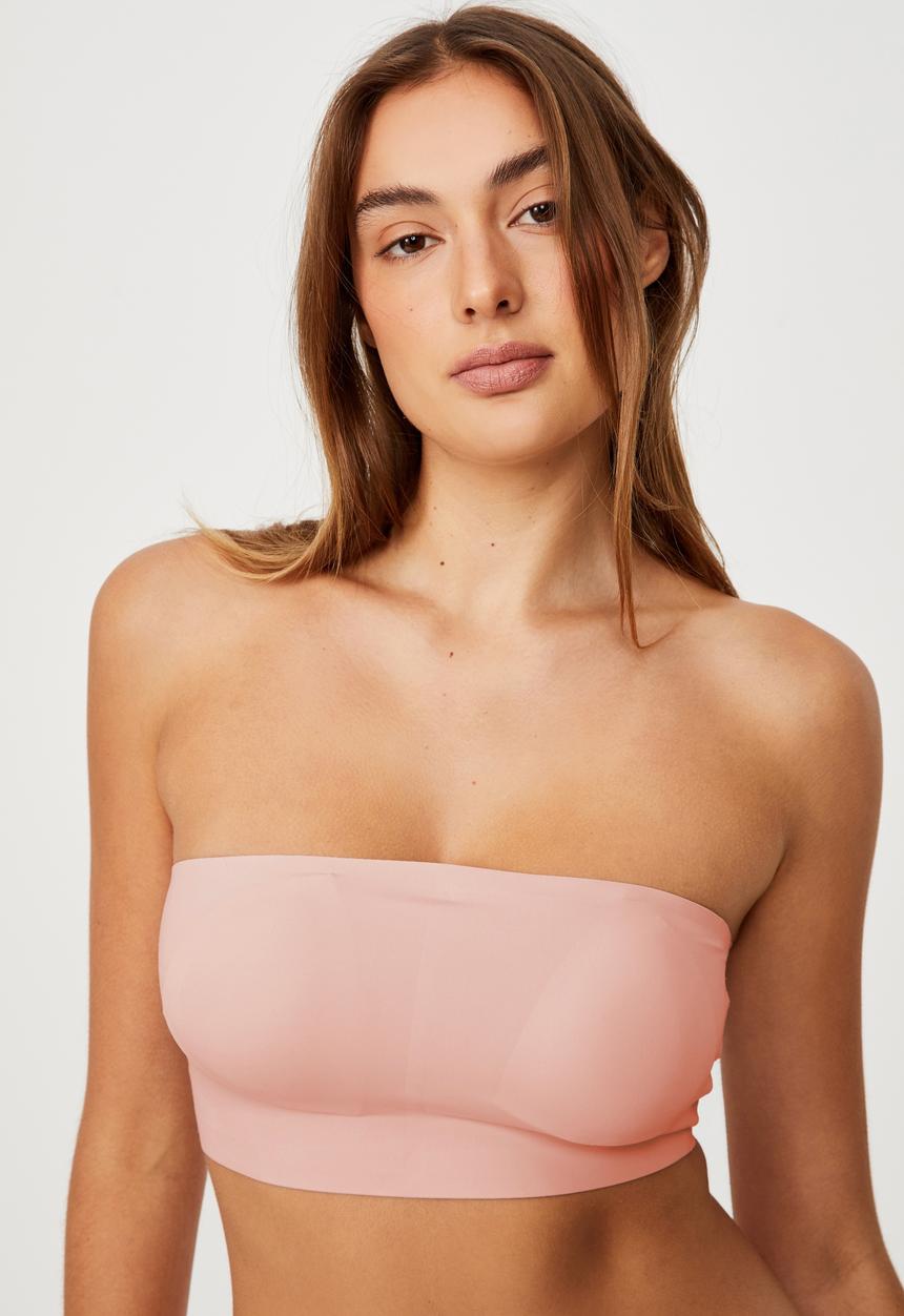 Cotton On - Invisible bonded bandeau - marshmellow pink
