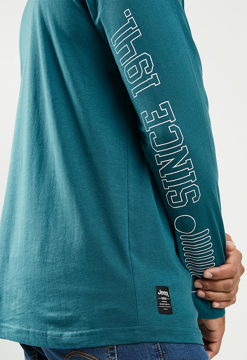 JEEP - Dawson long sleeve graphic tee - blue