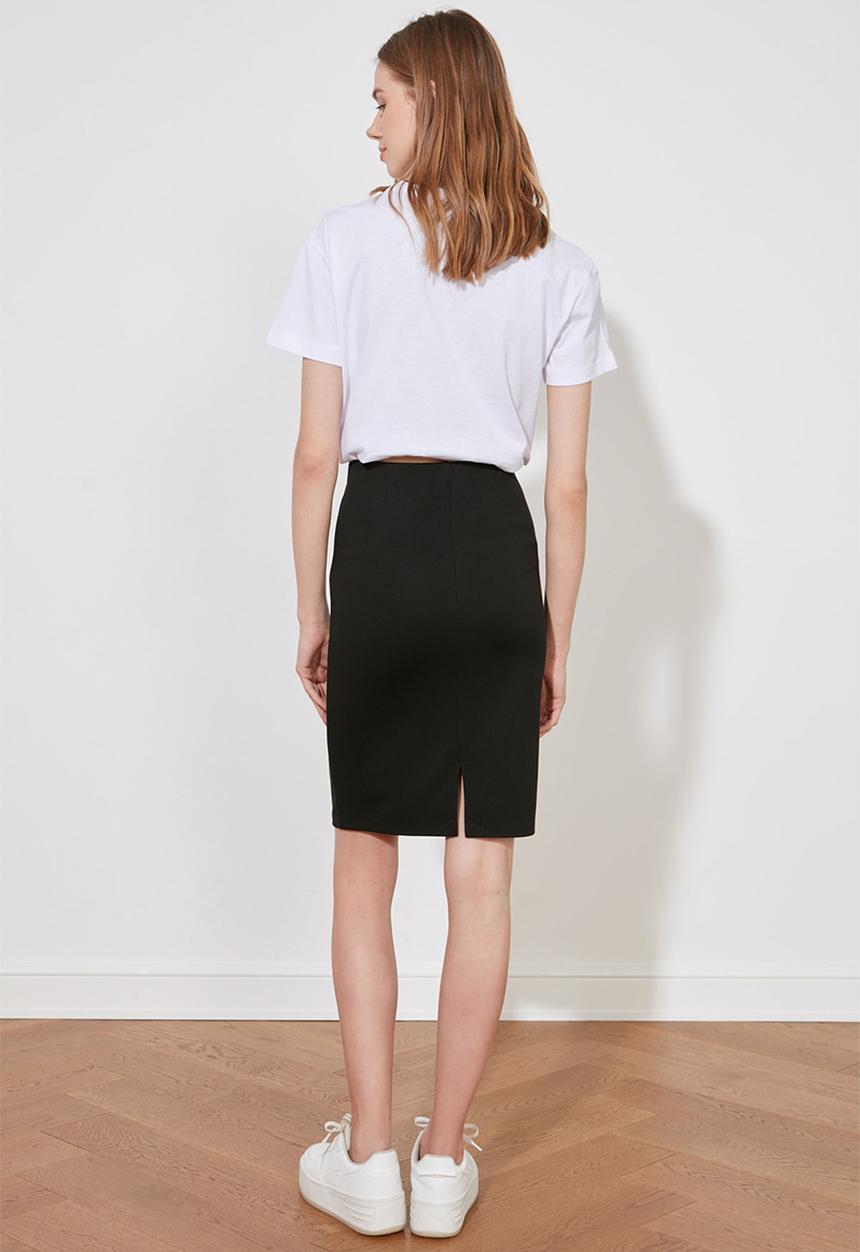 Trendyol - Knitted pencil skirt - black