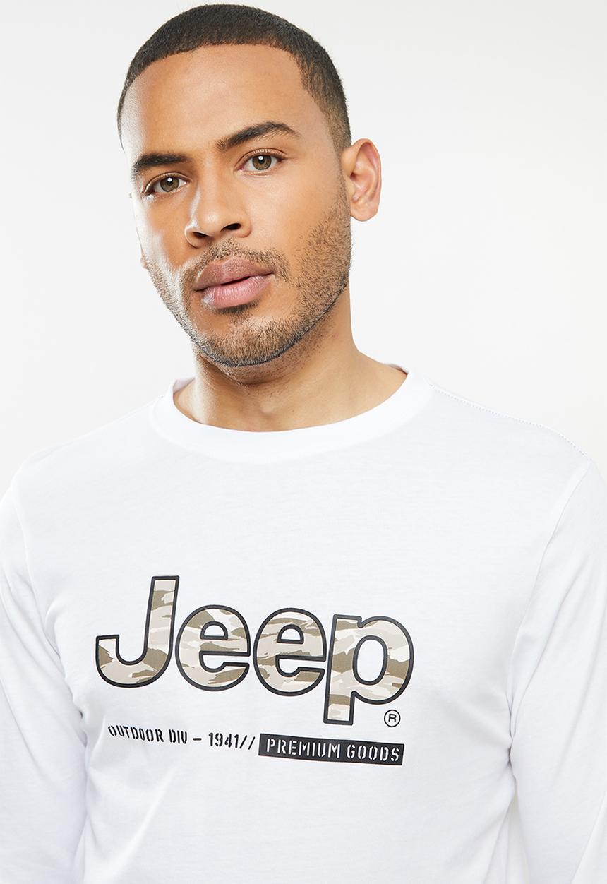 JEEP - Ethan long sleeve graphic tee - white