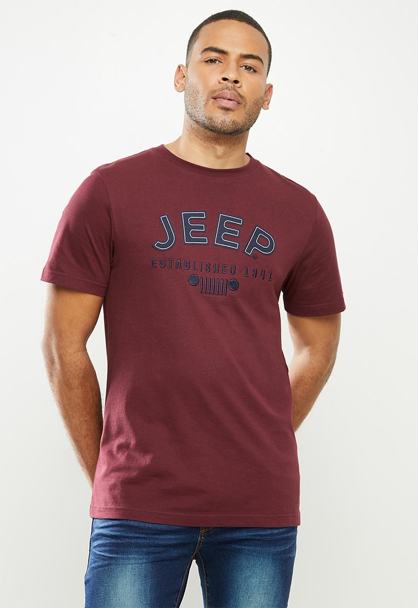 JEEP - Men's logo short sleeve tee - burgundy 