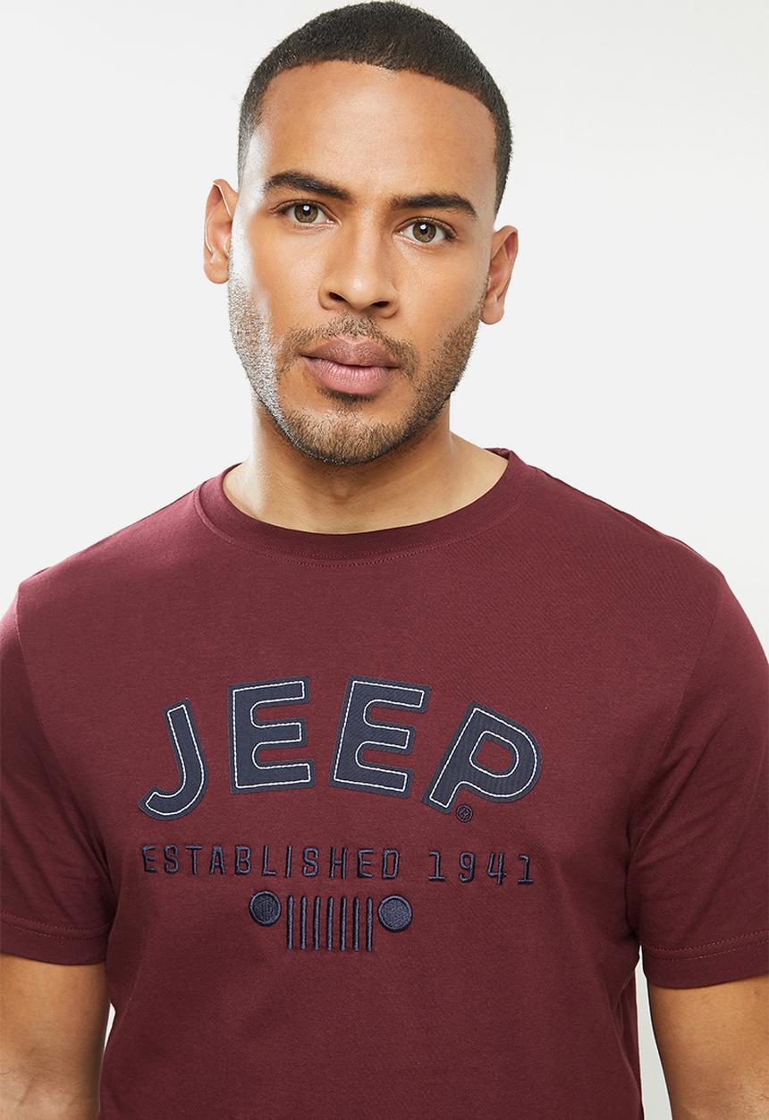 JEEP - Men's logo short sleeve tee - burgundy 