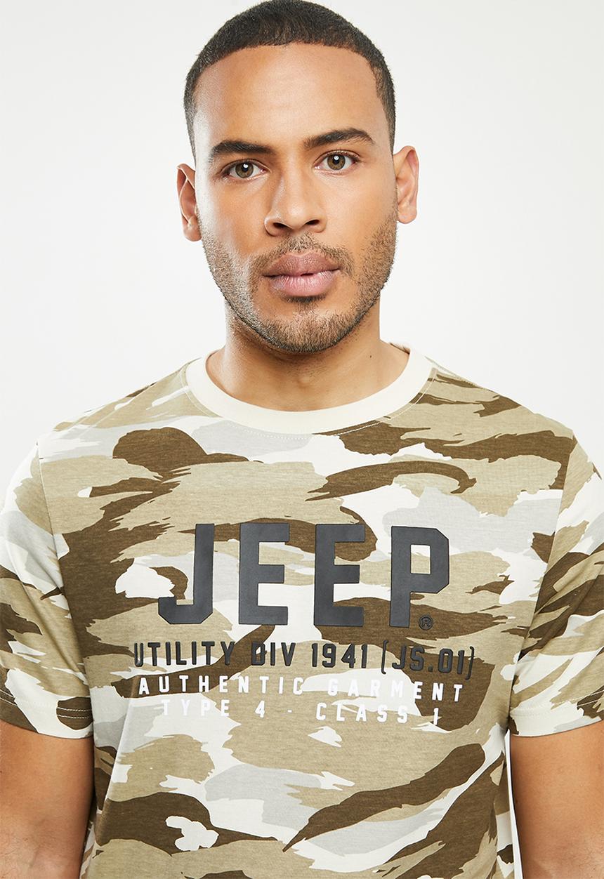 JEEP - Ezra short sleeve graphic tee - stone