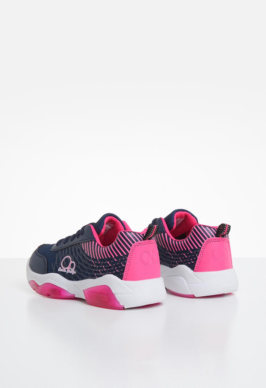 Pop Candy - Lace-up girls trainer - navy & pink