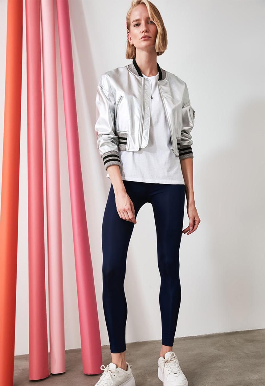 Trendyol - Bright disco knit tights - navy