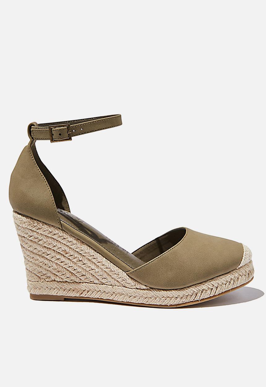 Cotton On - Florence closed toe wedge - soft moss nubuck