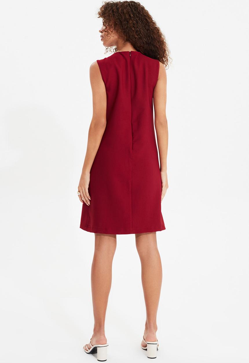 Trendyol - Bordo claret basic dress - burgundy