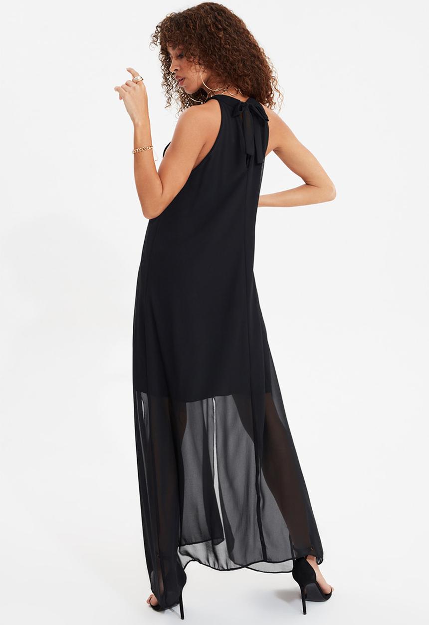 Trendyol - Siyah slit dress - black
