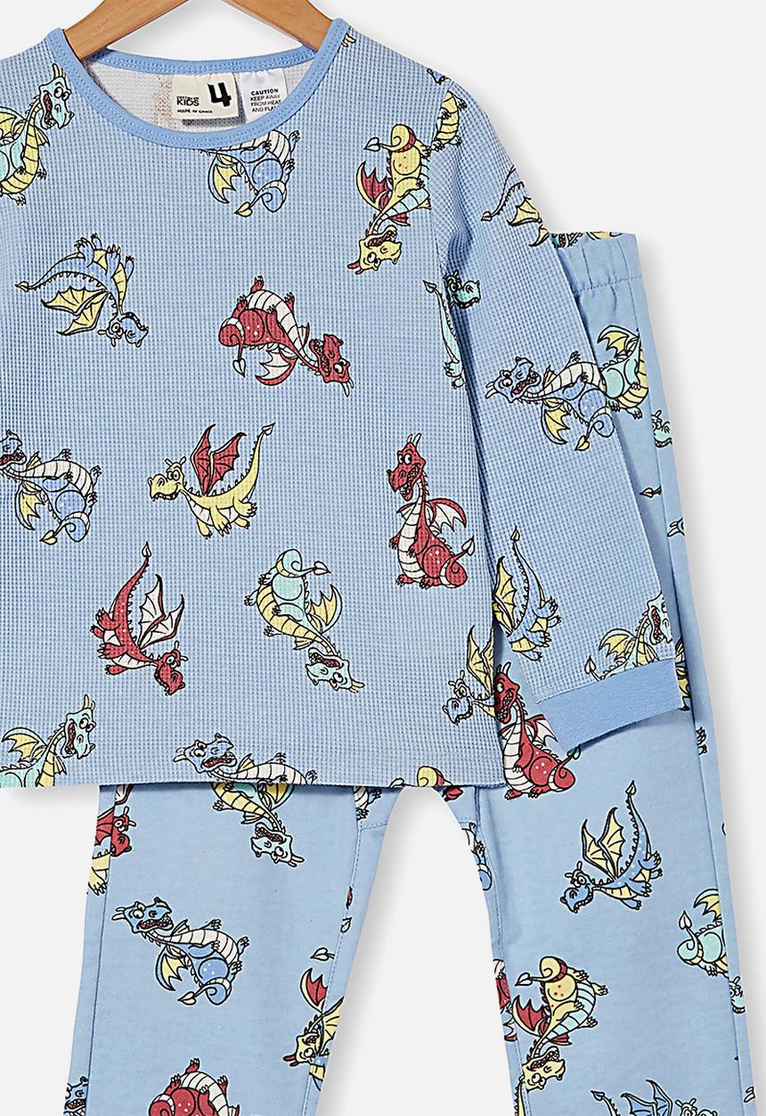 Cotton On - Noah long sleeve pyjama set - frosty blue