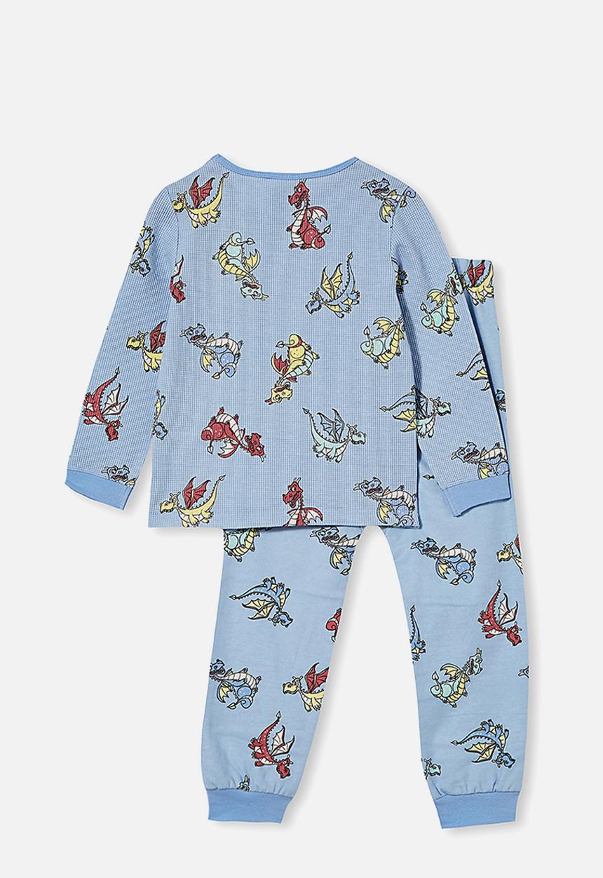 Cotton On - Noah long sleeve pyjama set - frosty blue