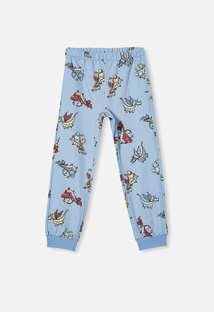 Cotton On - Noah long sleeve pyjama set - frosty blue
