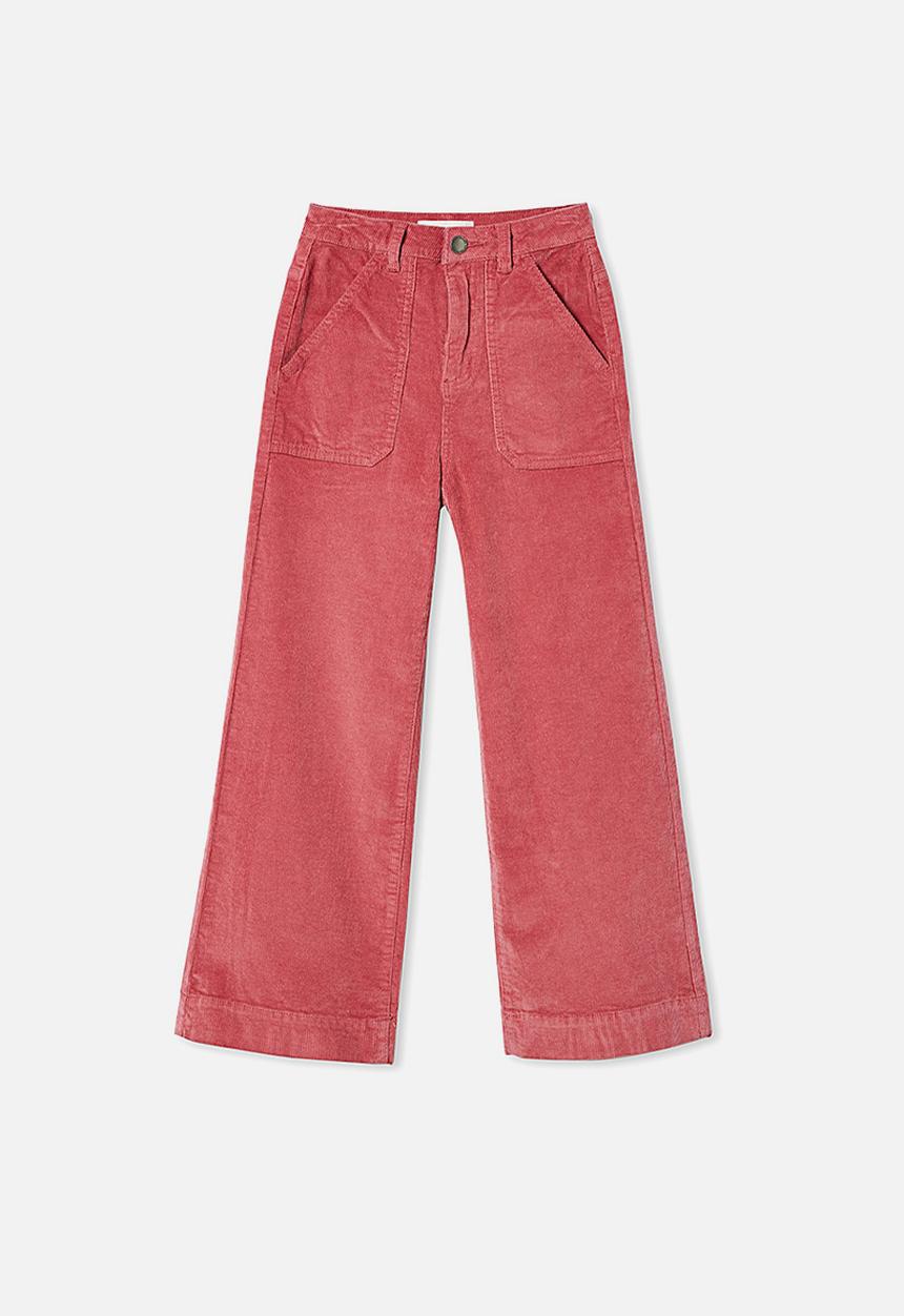 Free by Cotton On - Elka wide leg jean - very berry cord