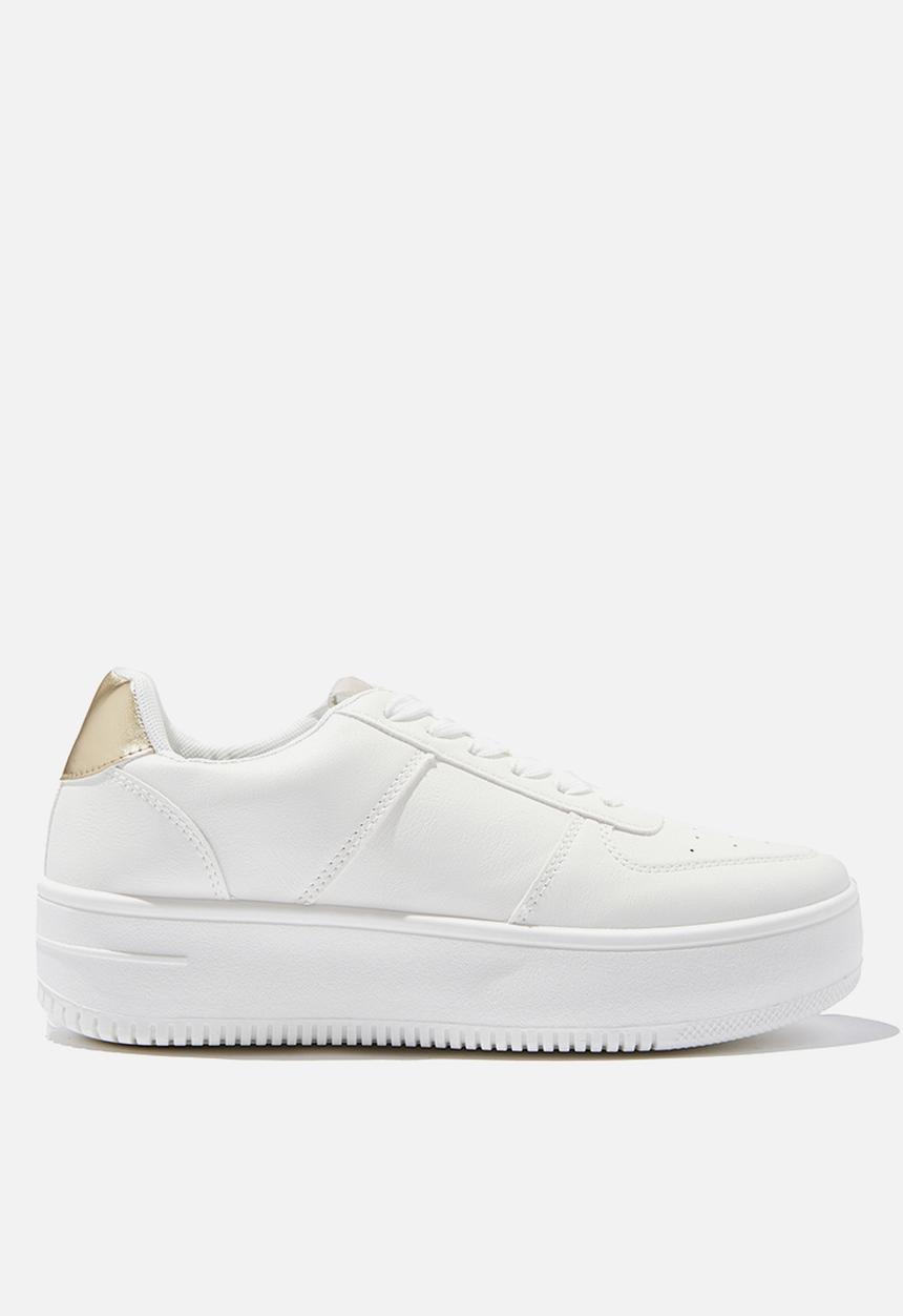 Cotton On - Alexa platform sneaker - white gold