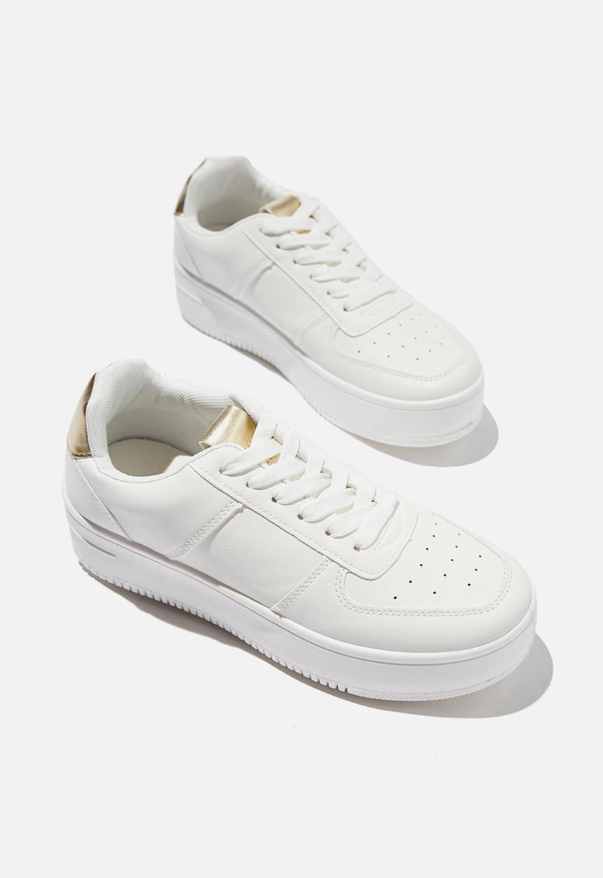 Cotton On - Alexa platform sneaker - white gold
