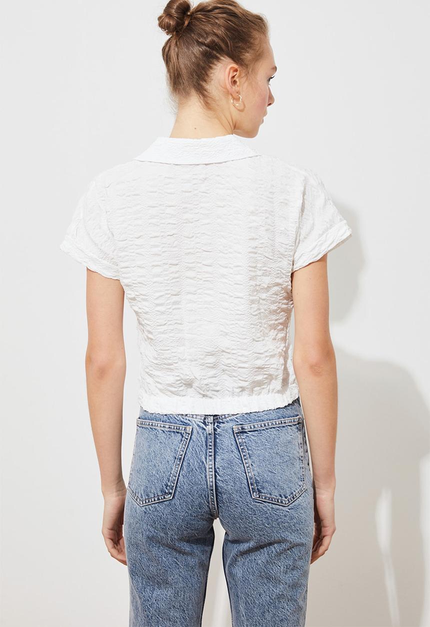 Trendyol - Short sleeve shirt - white