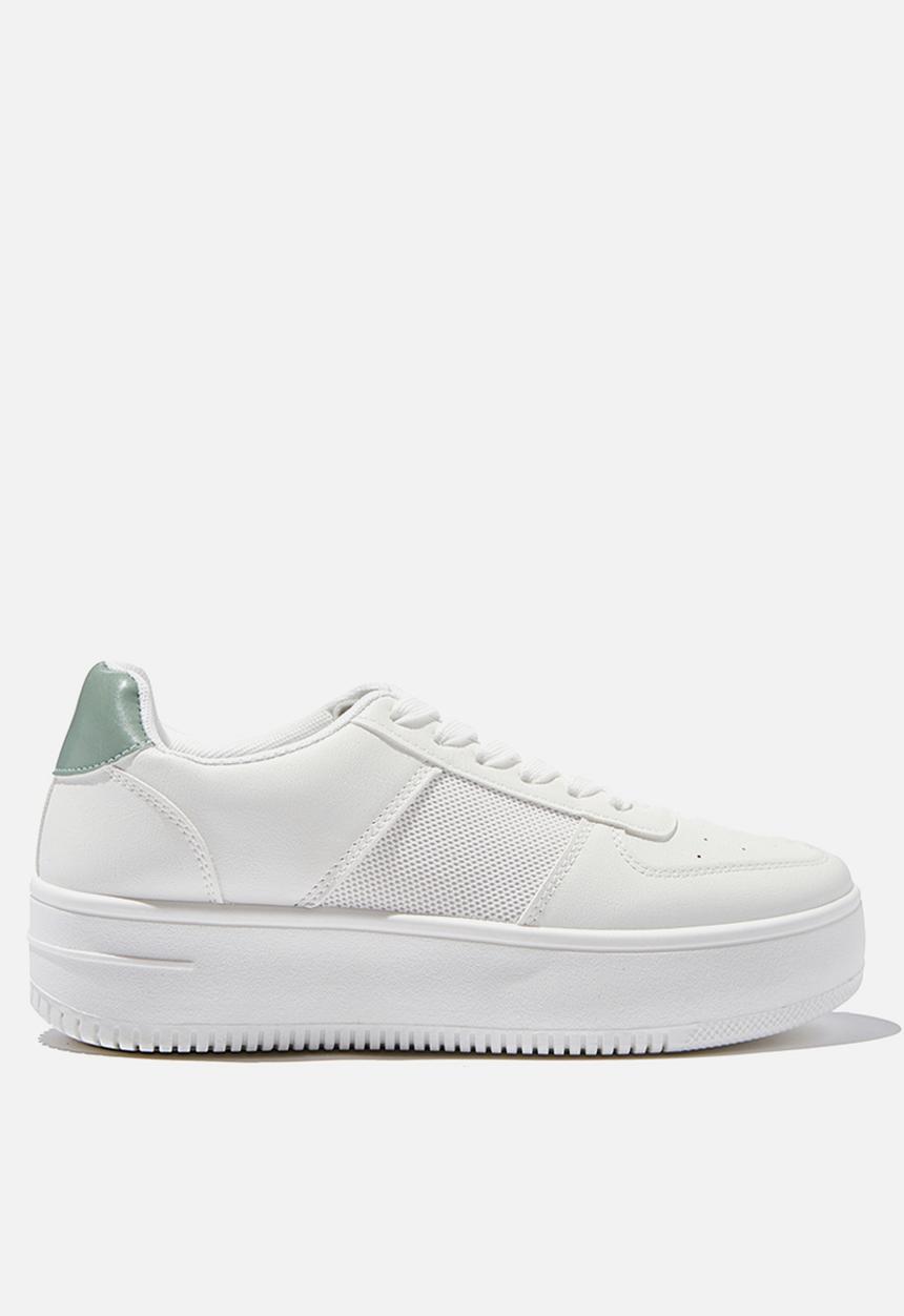 Cotton On - Alexa platform sneaker - white green