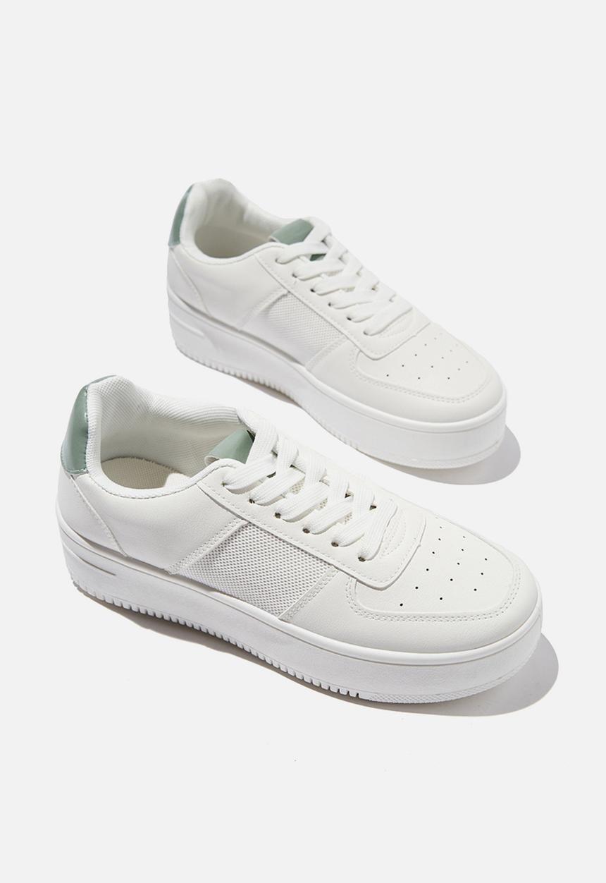 Cotton On - Alexa platform sneaker - white green