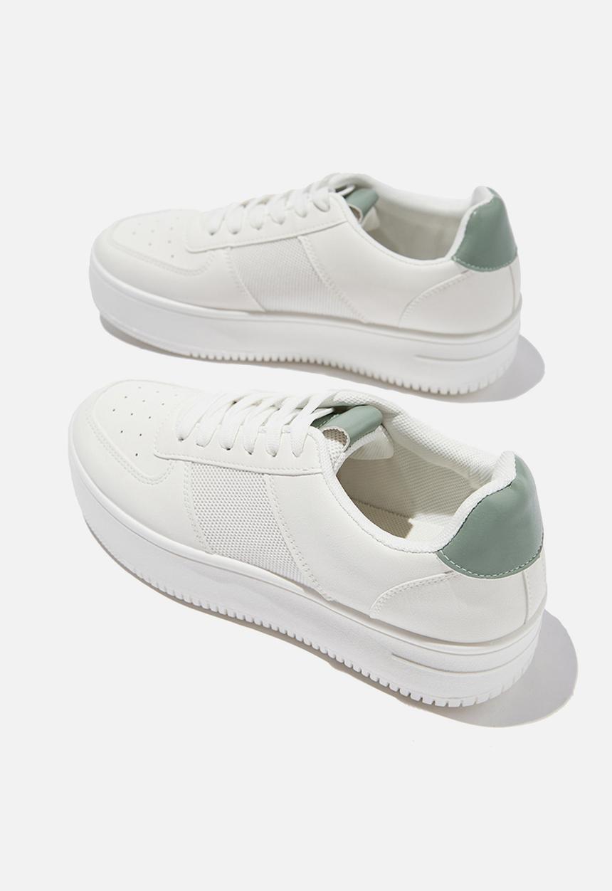 Cotton On - Alexa platform sneaker - white green