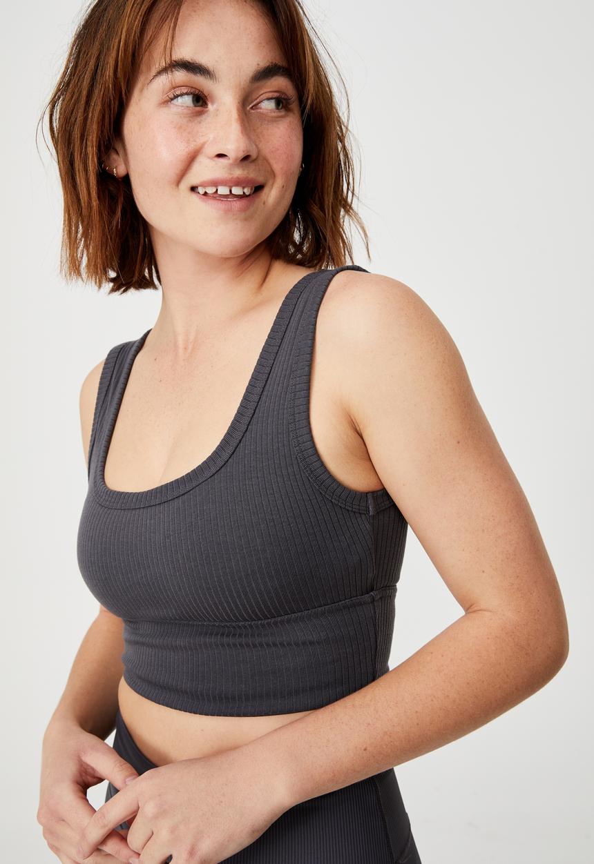 Cotton On - Rib texture vestlette - pewter grey